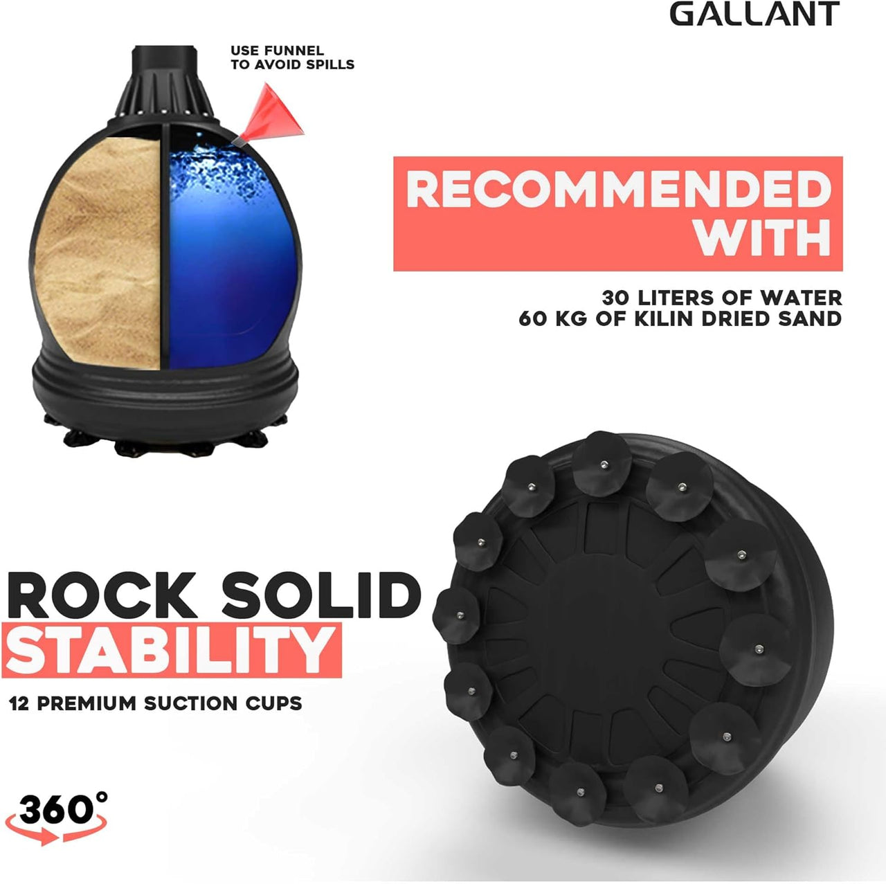 Gallant 5.5ft Free Standing Boxing Punch Bag White Recommended With Rock Solid Stability.