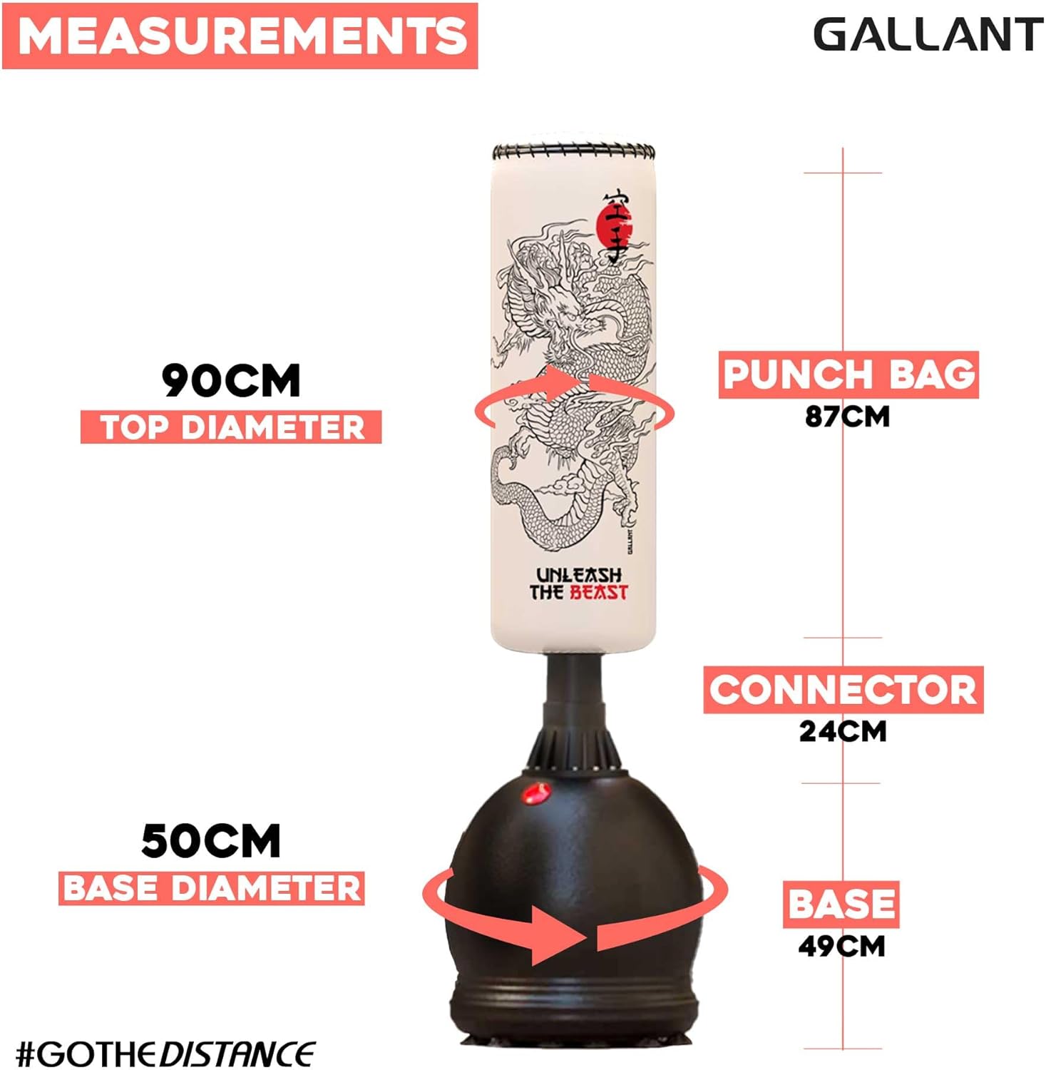 Gallant 5.5ft Free Standing Boxing Punch Bag White - Free Standing Heavy Bag -  Main IMG