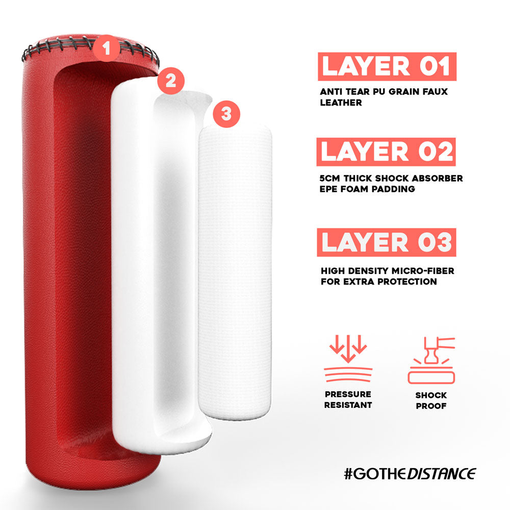 Gallant 5.5ft Free Standing Boxing Punch Bag (Black, Red) - Free Standing Heavy Bag - Mian IMG