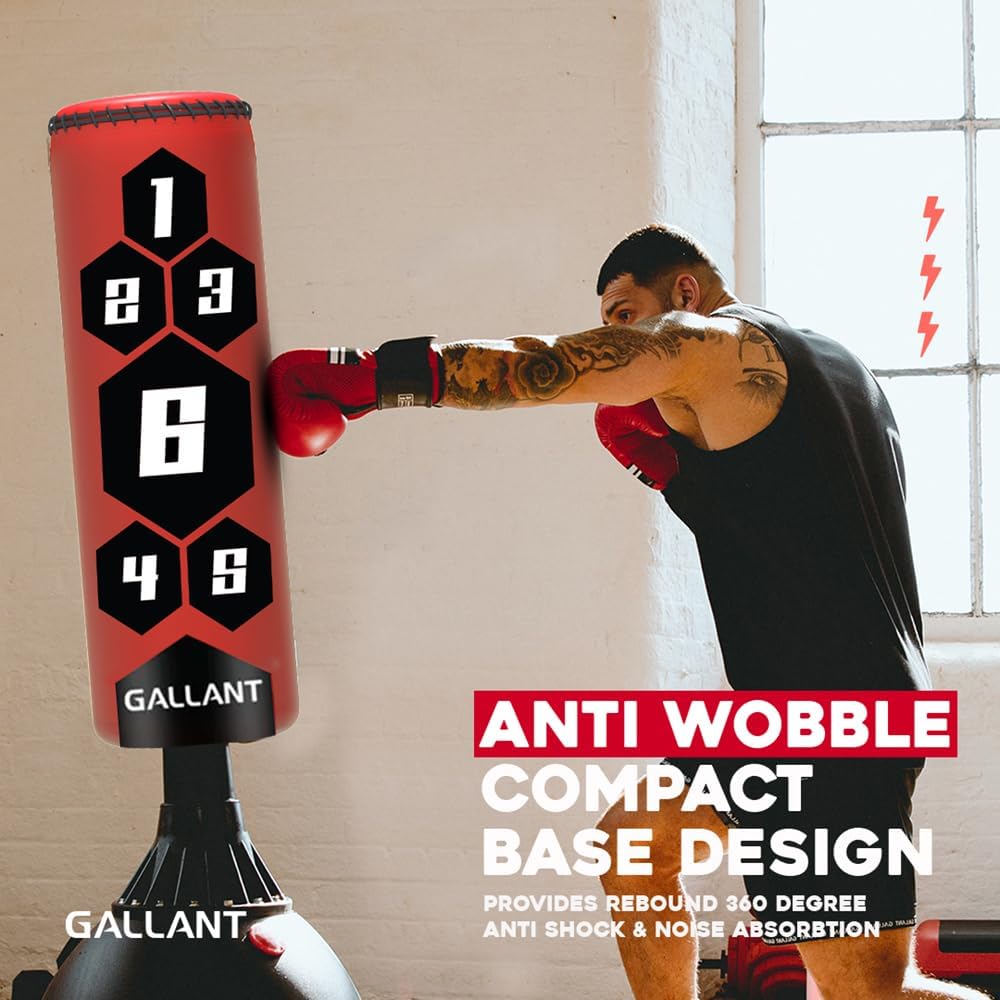 5.5ft Free Standing Punch Bag with 10oz Gloves and Cover - Free Standing Heavy Bag