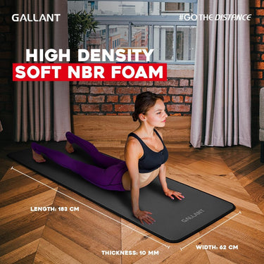 Gallant NBR Fitness Exercise Mat Black High Density Soft NBR Foam.