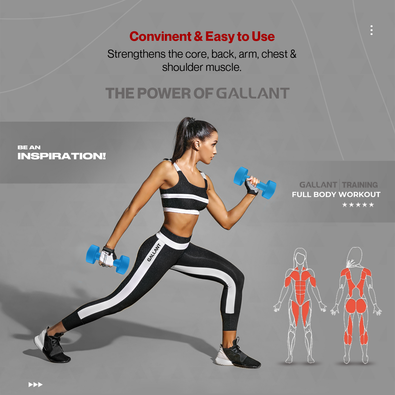 Gallant HEX Neoprene Dumbbells Hand Weights Pair - Dumbbell Weights Neoprene