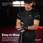 Gallant Heritage Boxing Hand Wraps - Black Easy To Wear.