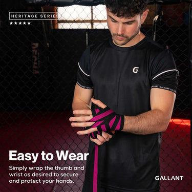 Gallant Heritage Boxing Hand Wraps - Pink Easy To Wear.