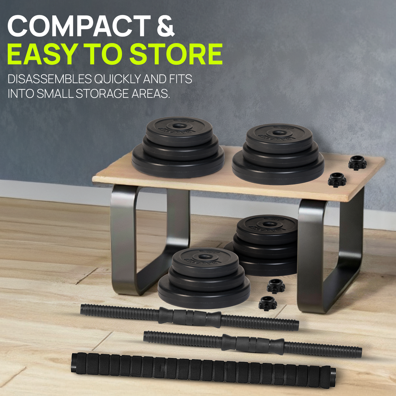 Gallant 2 in 1 Adjustable Dumbbells Weights Set With Barbell Connector 10kg 15kg 20kg