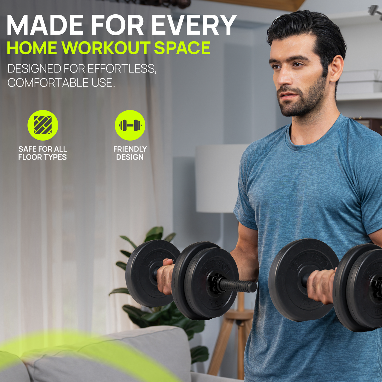 Gallant 2 in 1 Adjustable Dumbbells Weights Set With Barbell Connector 10kg 15kg 20kg