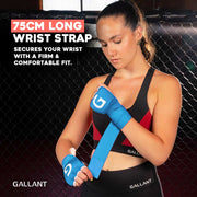 Gallant Heritage Boxing Gel Inner Hand Wrap - Blue 75CM Long Wrist Strap.