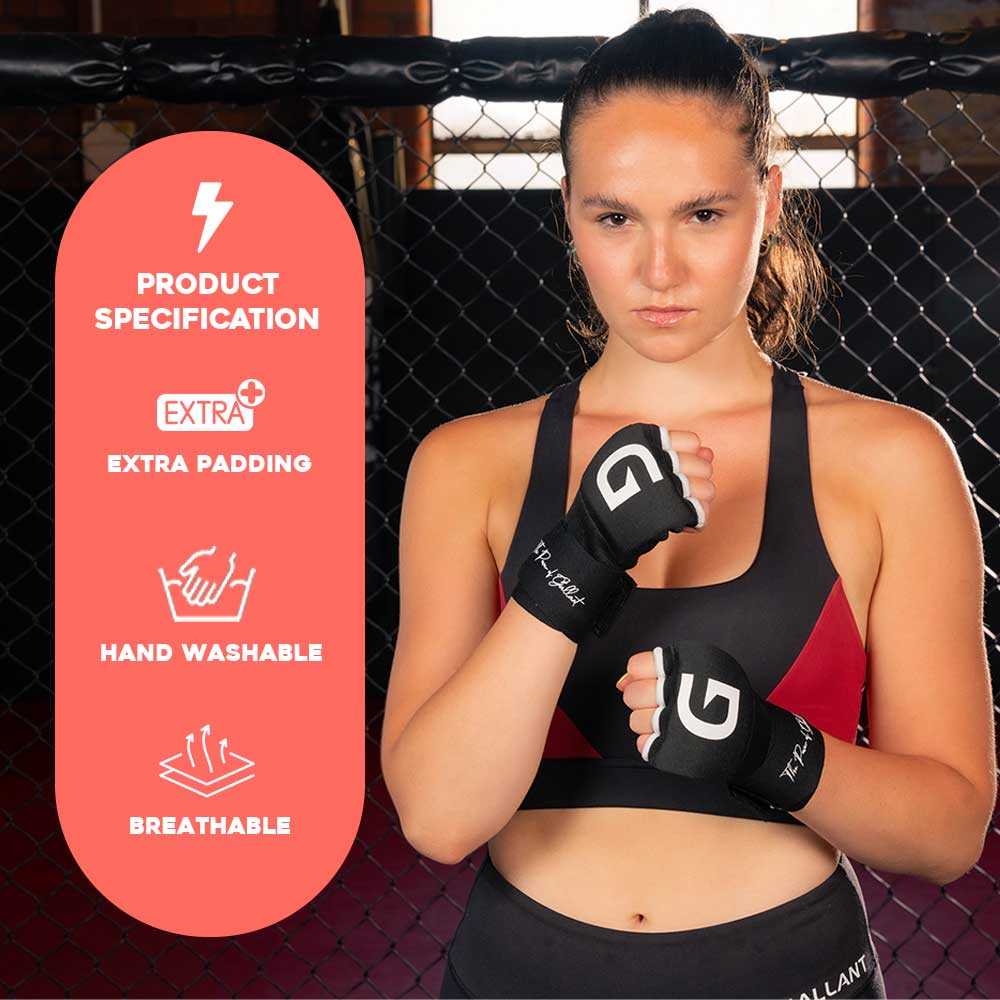 Gallant Heritage Boxing Gel Inner Hand Wrap - Black Product  Specification Details.