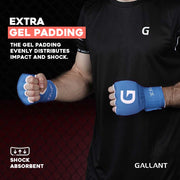 Gallant Heritage Boxing Gel Inner Hand Wrap - Blue Extra Gel Padding.