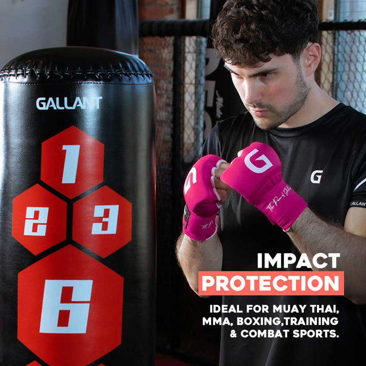 Gallant Heritage Boxing Gel Inner Hand Wrap - Pink Impact Protection.