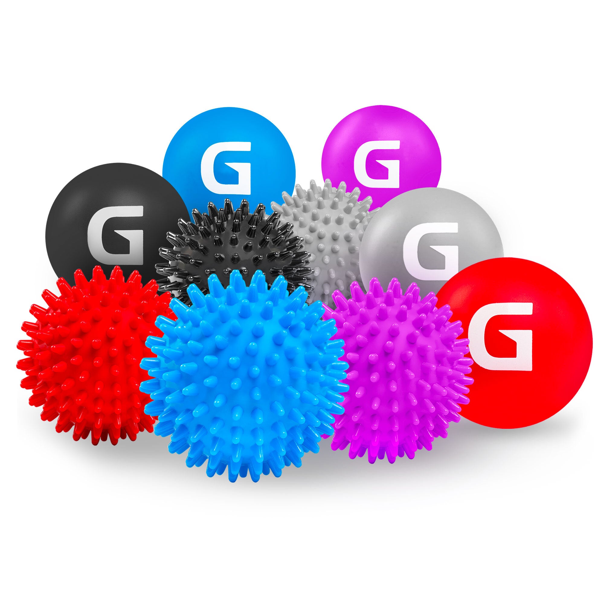Main IMG Spiky Massage Ball and Lacrosse Ball Set - Portable Stress Balls - Durable Physio Ball for Trigger Point Therapy