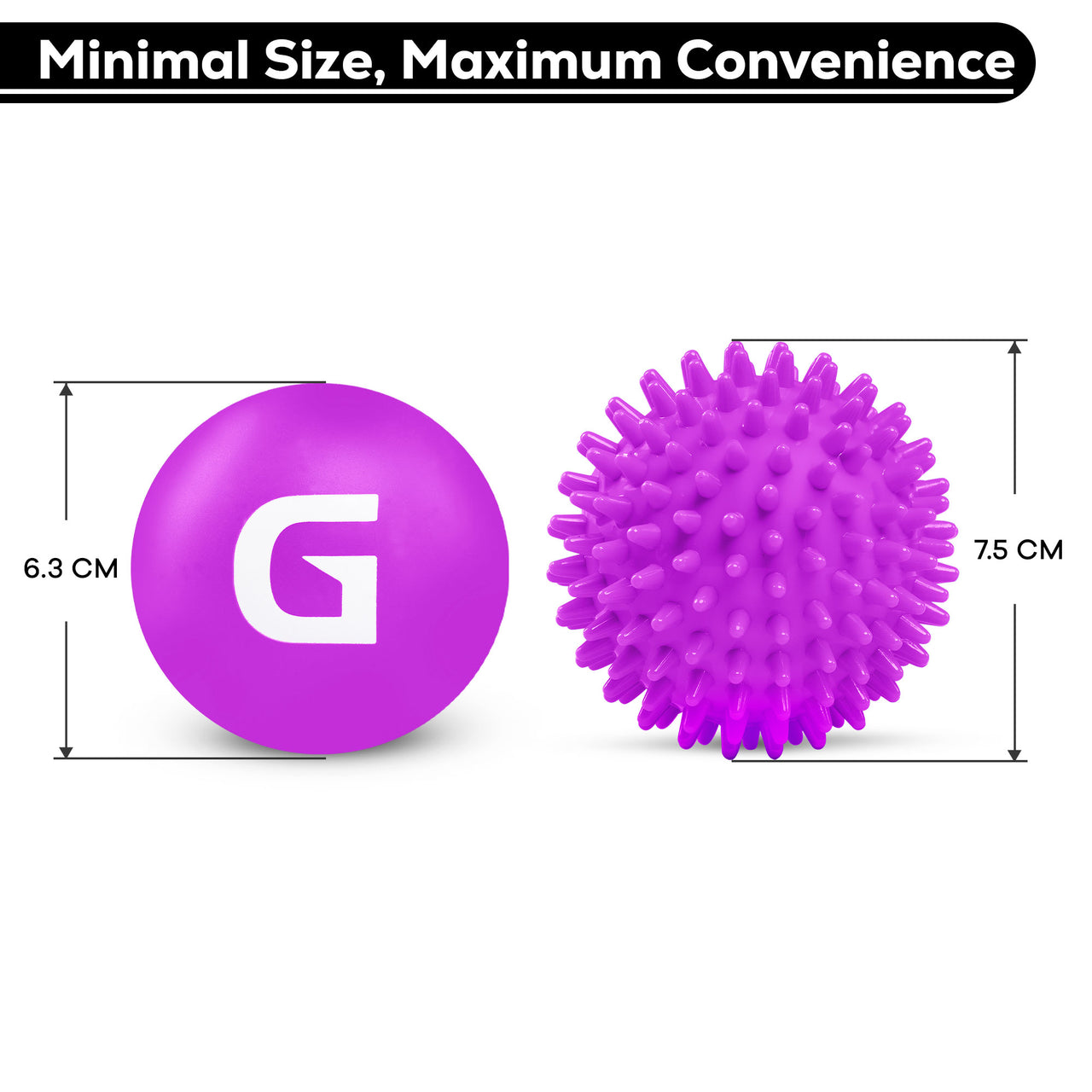 Spiky Massage Ball and Lacrosse Ball Set - Portable Stress Balls - Durable Physio Ball for Trigger Point Therapy Minimal Size, Maximum Convenience.