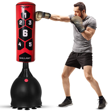 Gallant 5.5ft Free Standing Boxing Punch Bag (Black, Red) - Free Standing Heavy Bag - Mian IMG