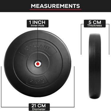 Gallant Weight Plates - 5kg & 2.5kg Standard 1 Inch Vinyl Weights Discs 20kg & 10kg Set For Men Women, 2.5kg Size IMG.