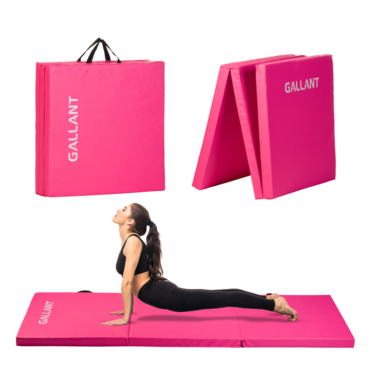 Gymnastics Mat Tri Folding  - Tumbling Crash Fitness Workout Yoga Exercise Mat