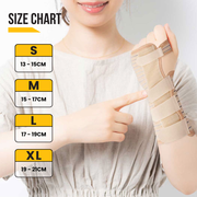 Bionix BEIGE WRIST SUPPORT - RIGHT SMALL to EXTRA LARGE Size Chart.