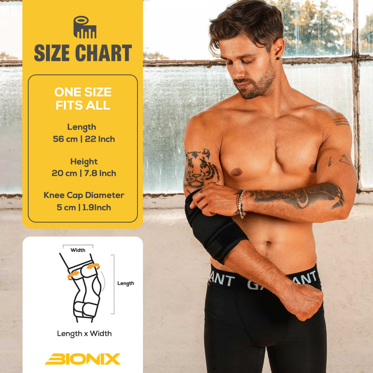 Bionix Elbow Support,Size chart details.