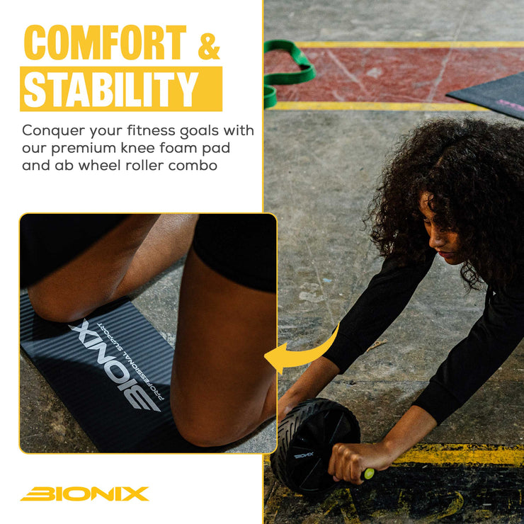 Ab Wheel Roller With Knee Mat,Comfort and stability.