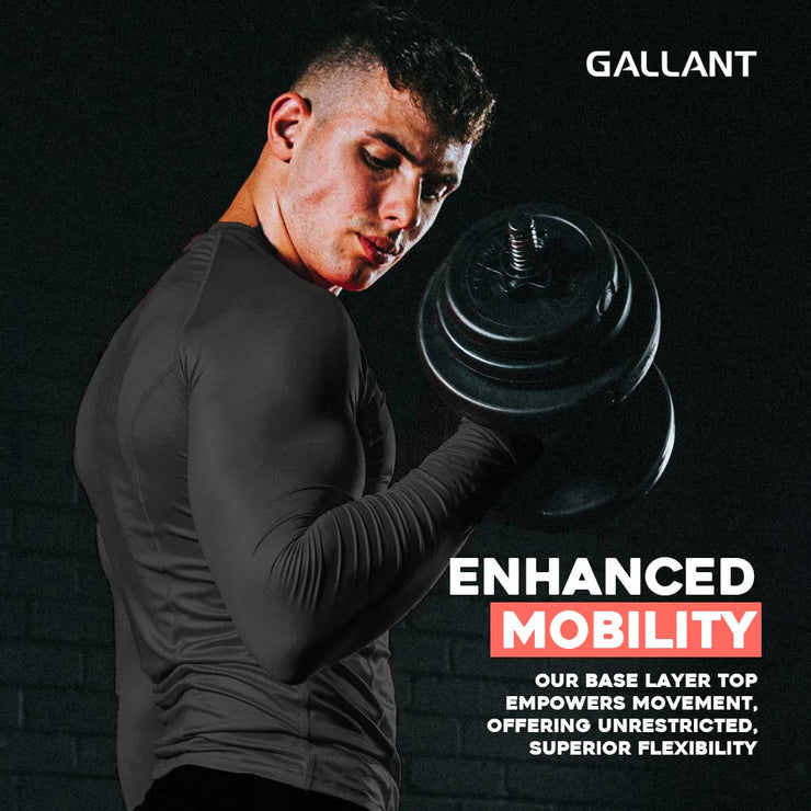 Gallant Men's Base Layer Top - Black, Enhanced mobility.