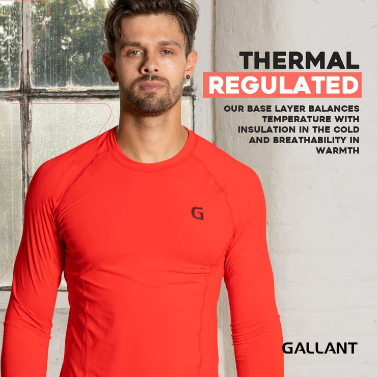 Gallant Base Layer Top - Red, Thermal regulated.