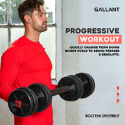 20kg Adjustable Dumbbell and Barbell Set Progressive Workout.