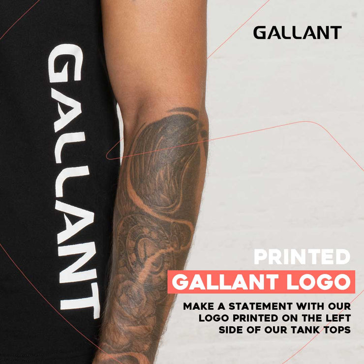Gallant Drop Armhole Tank Top, printed gallant logo.
