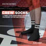 Gallant Sports Socks - 3 Pack Black, Crew socks.
