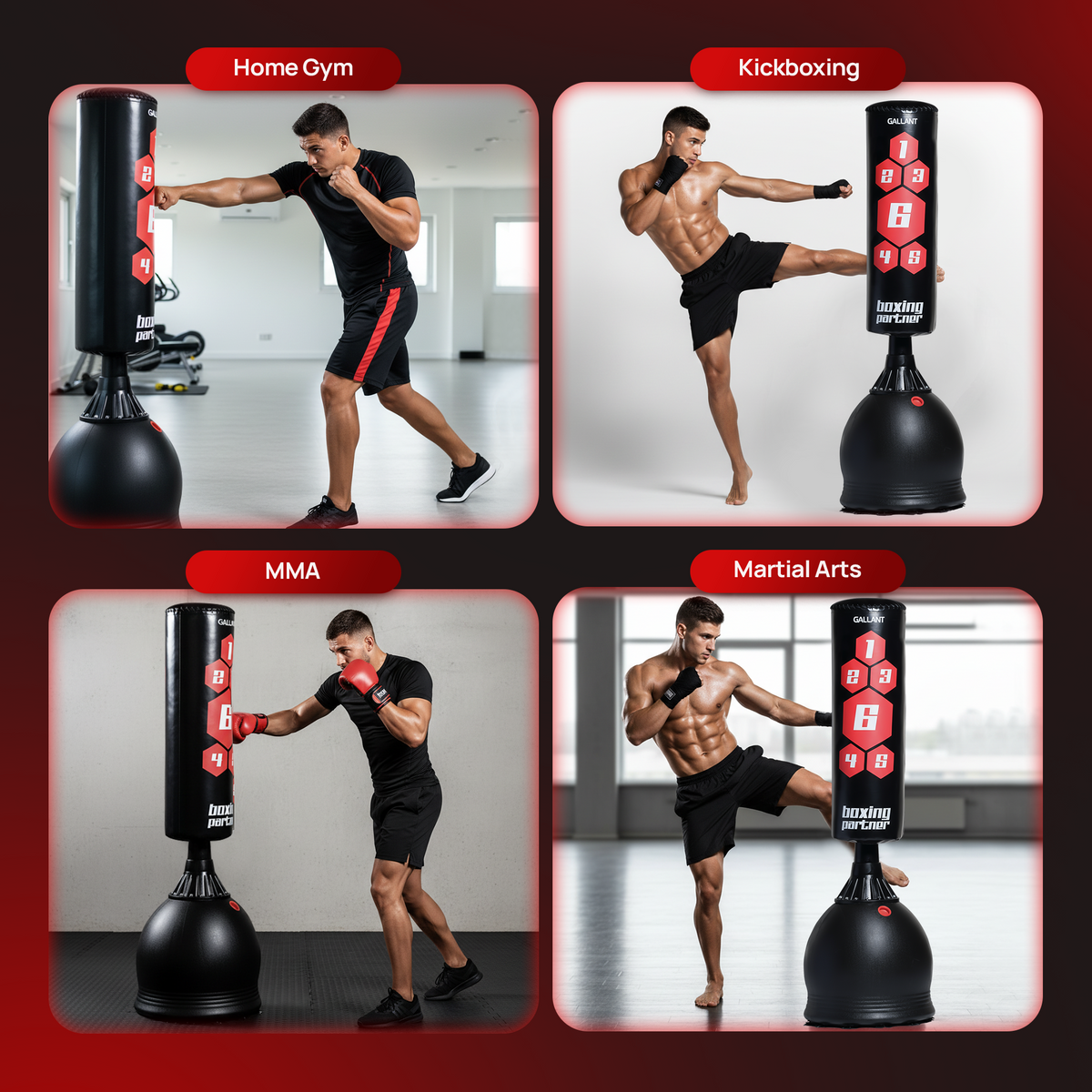 Gallant 5.5ft Free Standing Boxing Punch Bags - Heavy Punching Bags