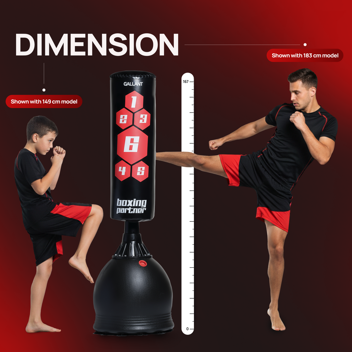Gallant 5.5ft Free Standing Boxing Punch Bags - Heavy Punching Bags