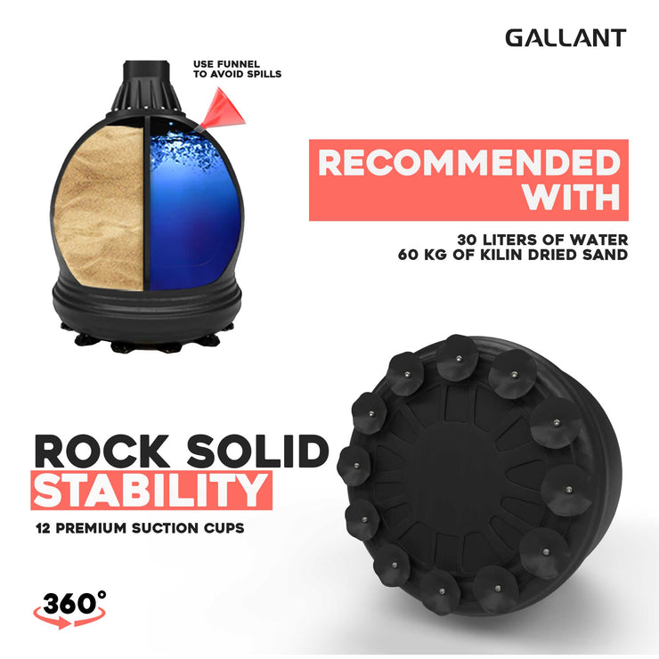 Gallant 5.5ft Free Standing Boxing Punch Bag with Target - Black Recommended With Rock Solid Stability.