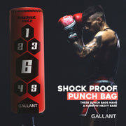 Gallant 5.5ft Free Standing Boxing Punch Bag with Target - Red Shock Proof Punch Bag.