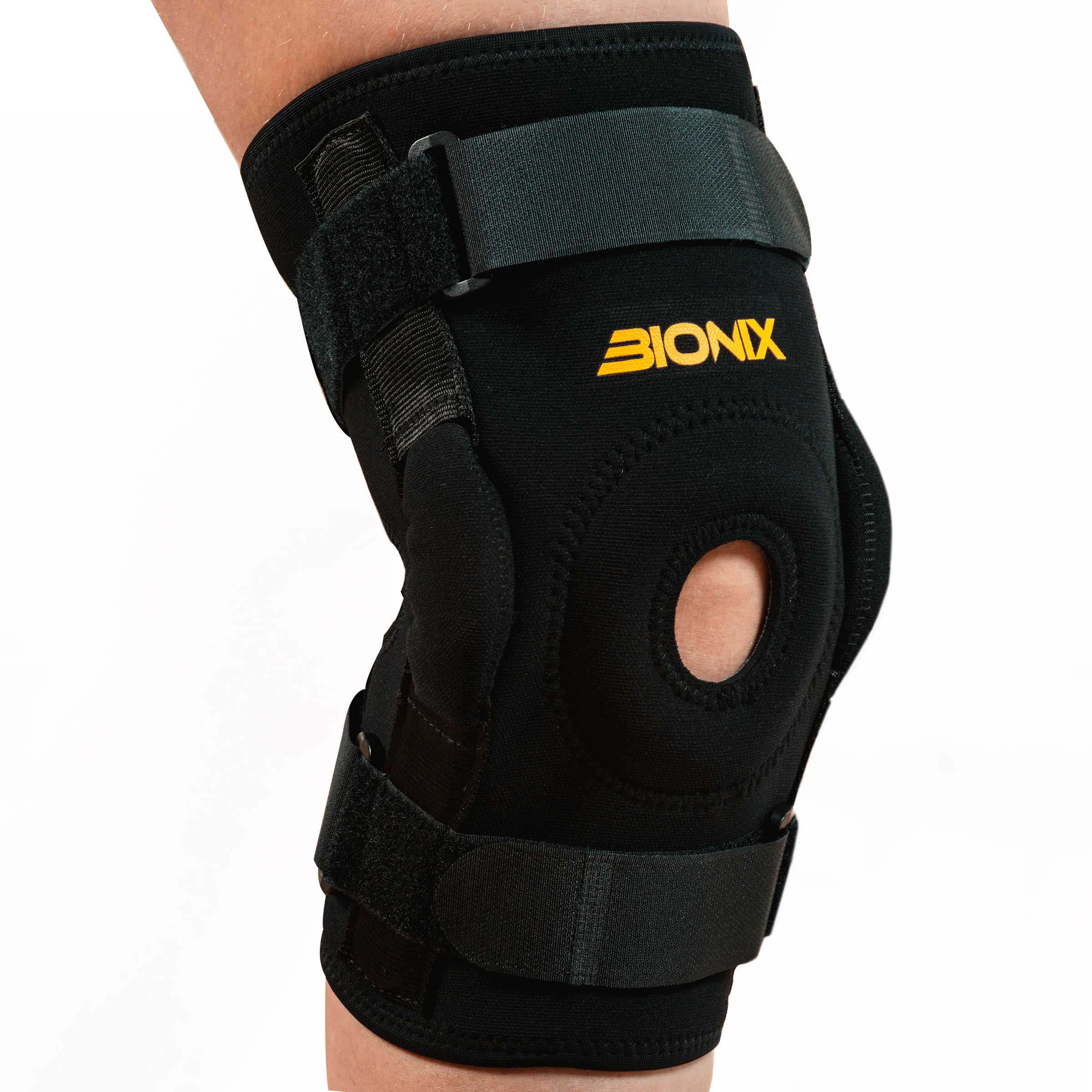 Neoprene Hinged Knee Brace Open Patella, Small, Beige