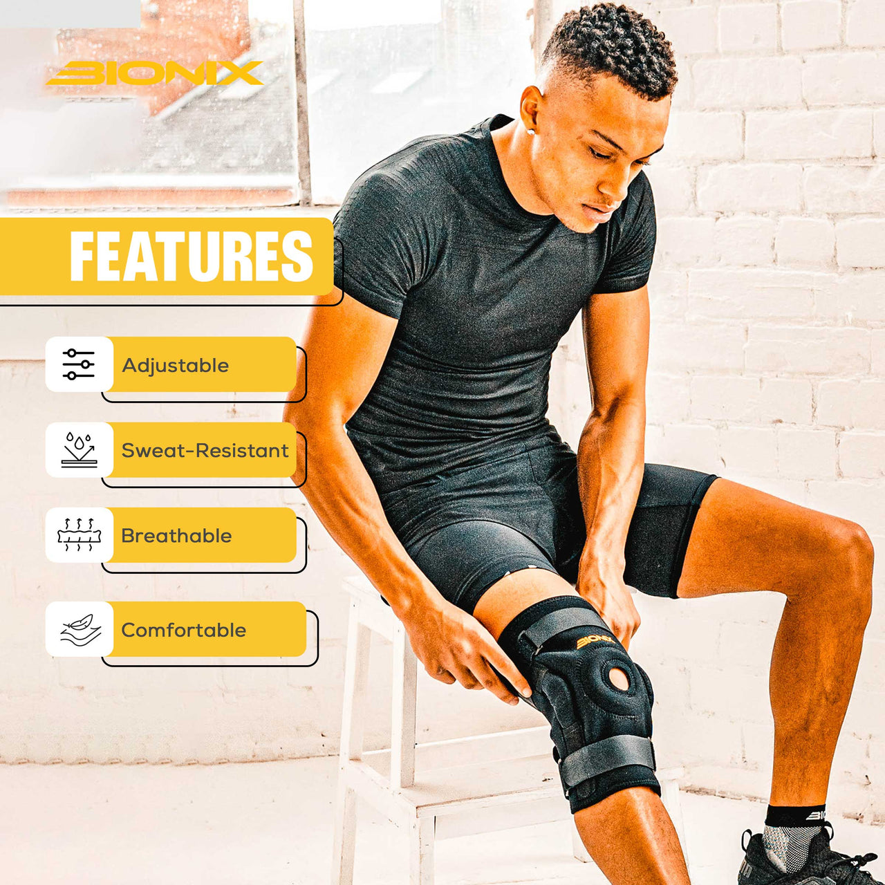 BIONIX NEOPRENE HINGED KNEE SUPPORT,Features details.