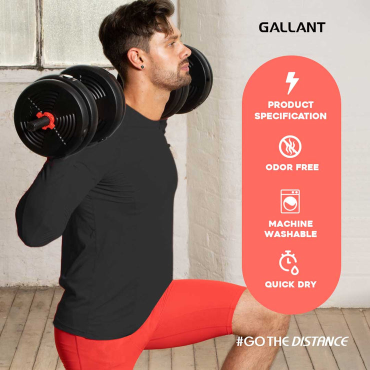 Gallant Men's Base Layer Top - Black, Product specification details.