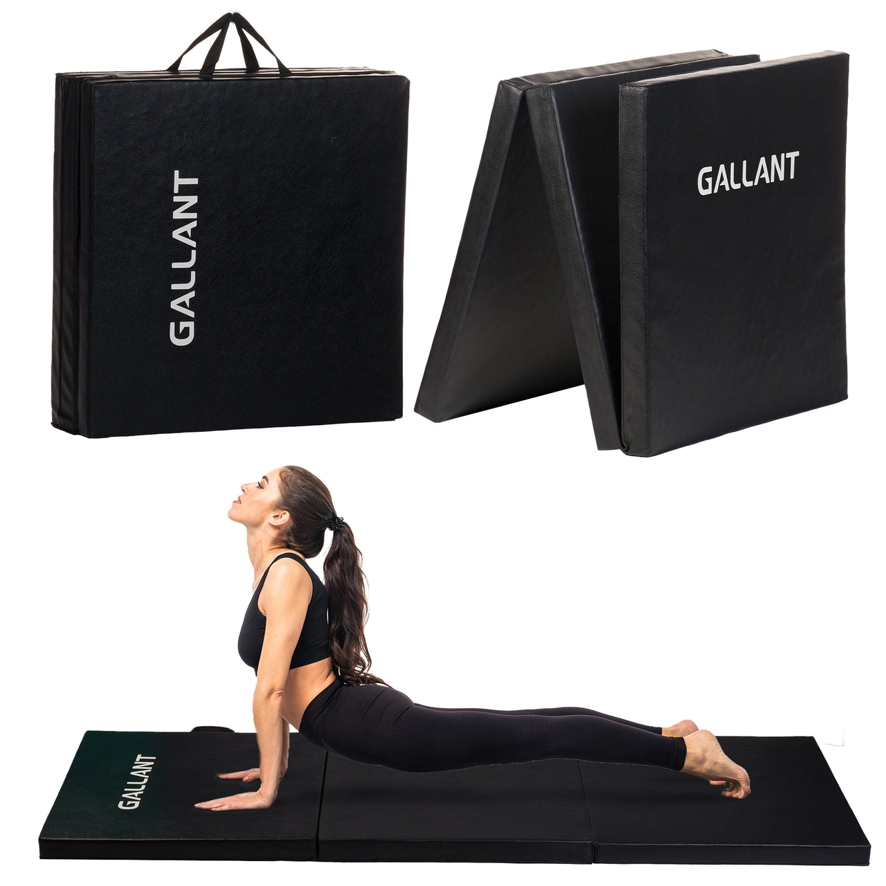 Gymnastics Mat Tri Folding  - Tumbling Crash Fitness Workout Yoga Exercise Mat