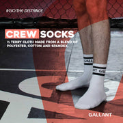 Gallant Sports Socks - 3 Pack White,Crew sock.