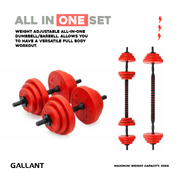 20kg Dumbbell & Barbell 2 in 1 Set - Heavy Duty All In One Set.