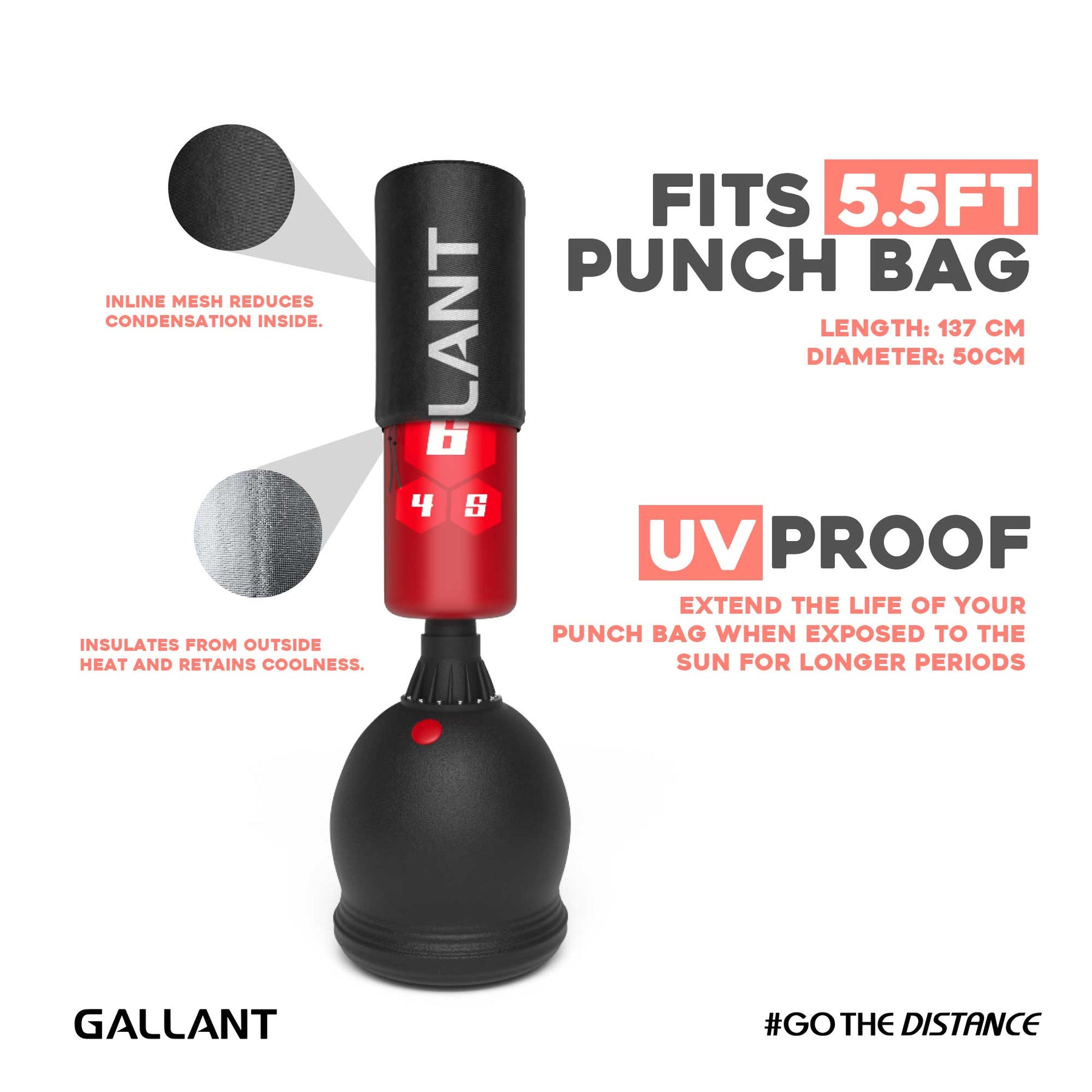 5ft to 6ft Punch Bag Cover Free Standing Heavy Boxing Bag Cover Wate