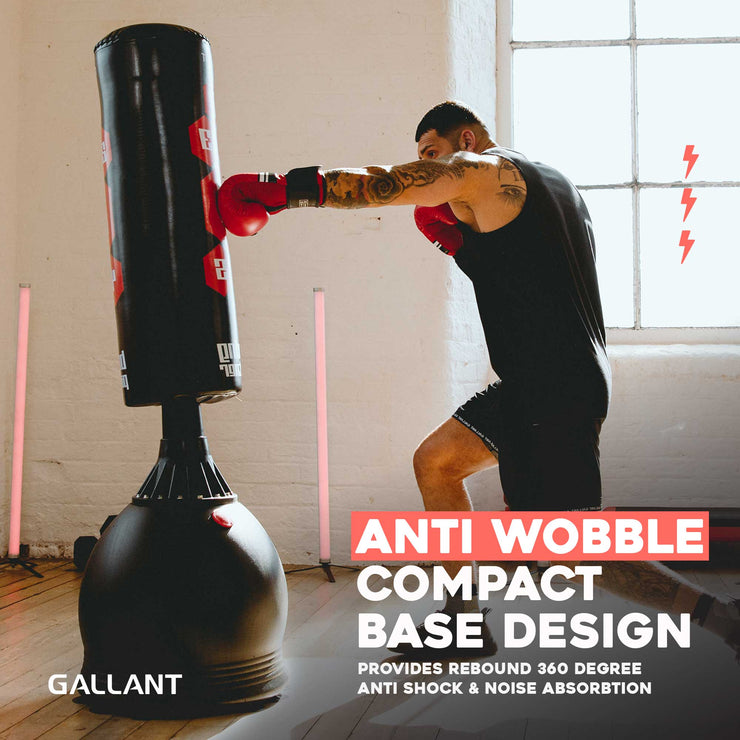 Gallant 5.5ft Free Standing Boxing Punch Bag with Target - Black Anti Wobble Compact Base Design.