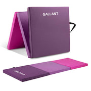 Gymnastics Mat Tri Foldable Exercise Workout Mat,Main IMG pink/purple color.