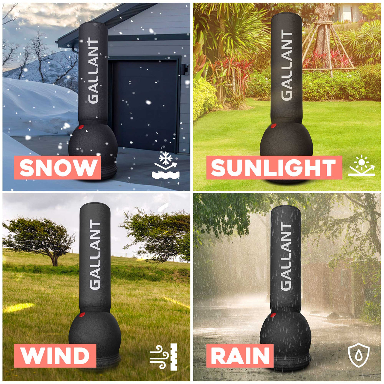 5.5ft Free Standing Punch Bag Cover - Heavy Boxing Bag Cover Waterproof with Elastic Finishing for Secure Grip. Punch bag  season use details.