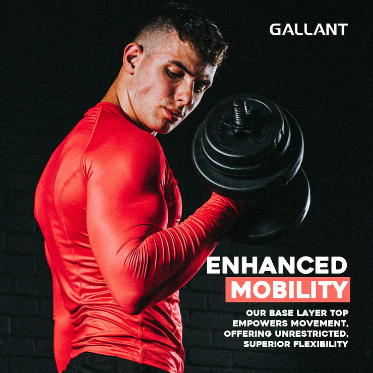 Gallant Base Layer Top - Red, Enhanced mobility.
