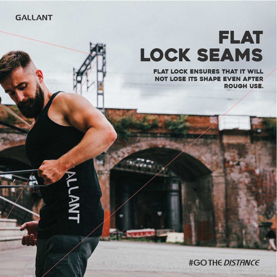 Gallant Racer Back Vest Top, Flat lock seams.