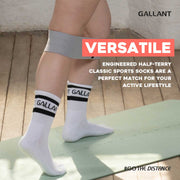Gallant Sports Socks - 3 Pack White, Versatile.