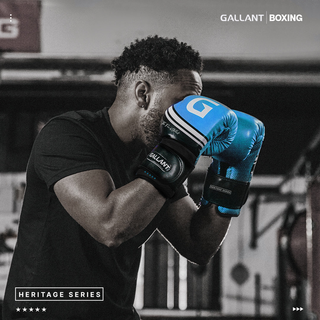 Heritage series gloves and combo pad set show the gallant boxing. 