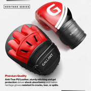 Heritage series boxing gloves and combo pad set premium quality.