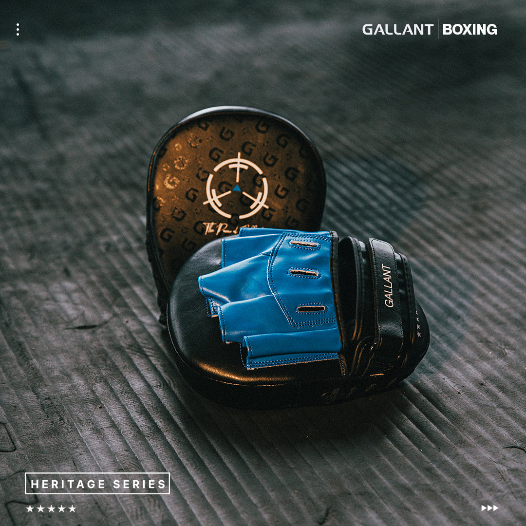 Gallant boxing show the Heritage series gloves and combo pad set.