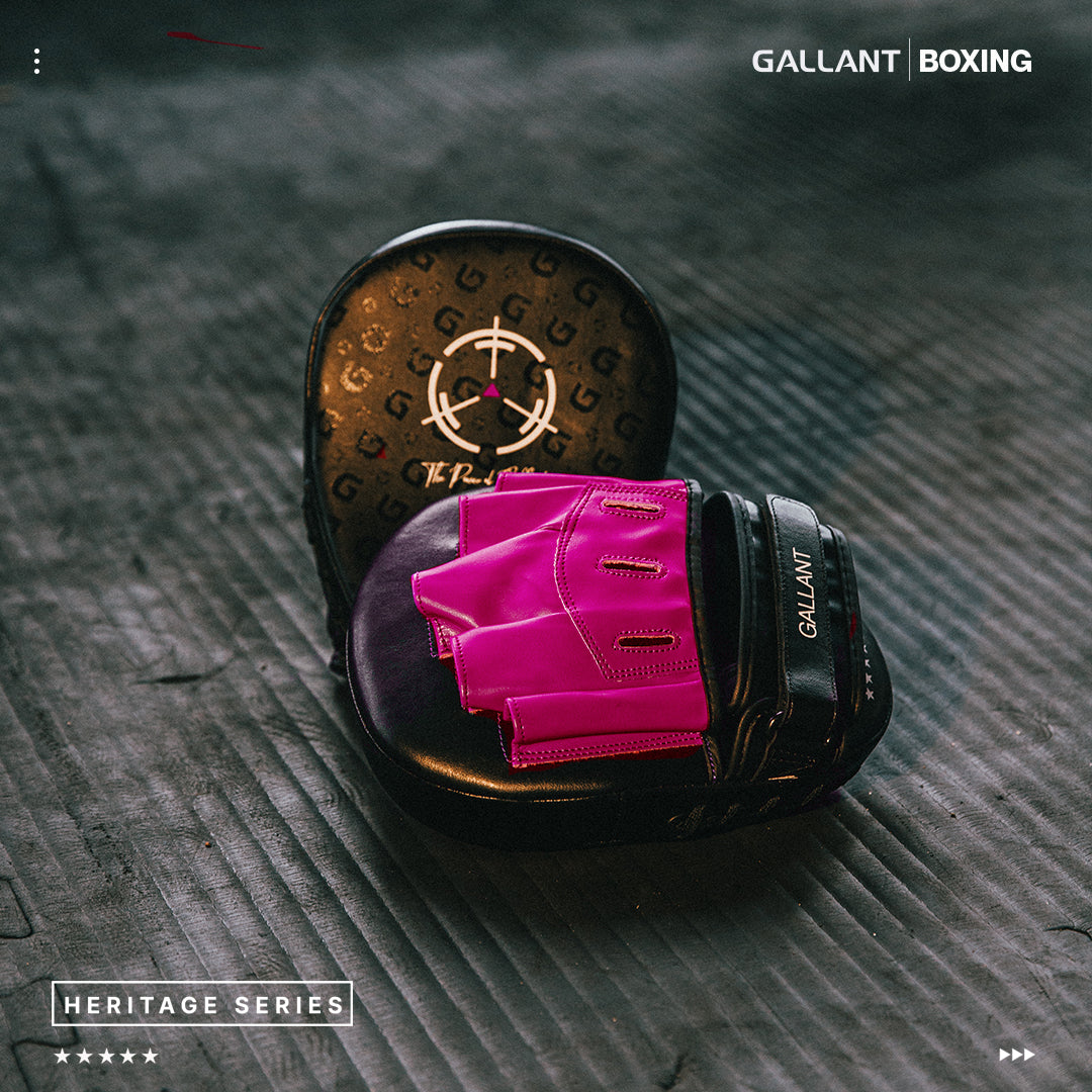 Gallant boxing show the Heritage series gloves and combo pad set.