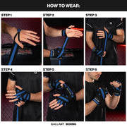 Boy show the how to wear the gallant heritage boxing hand wraps .