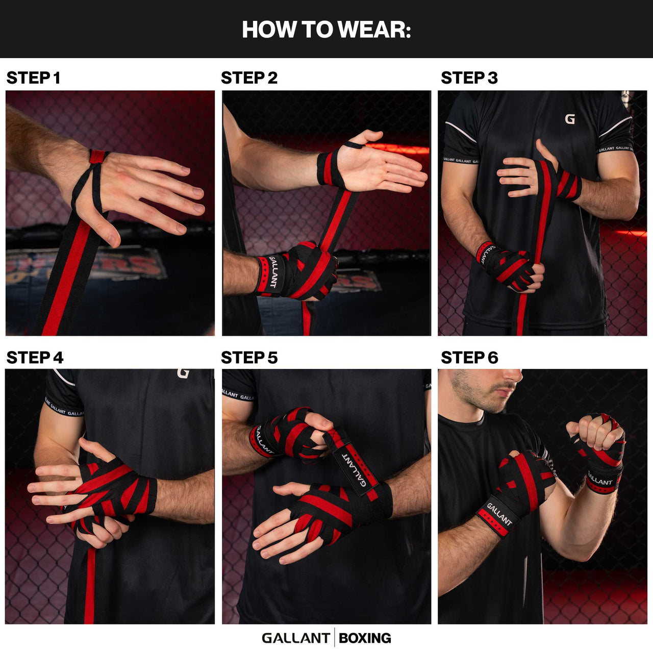 Boy show the how to wear the gallant heritage boxing hand wraps .